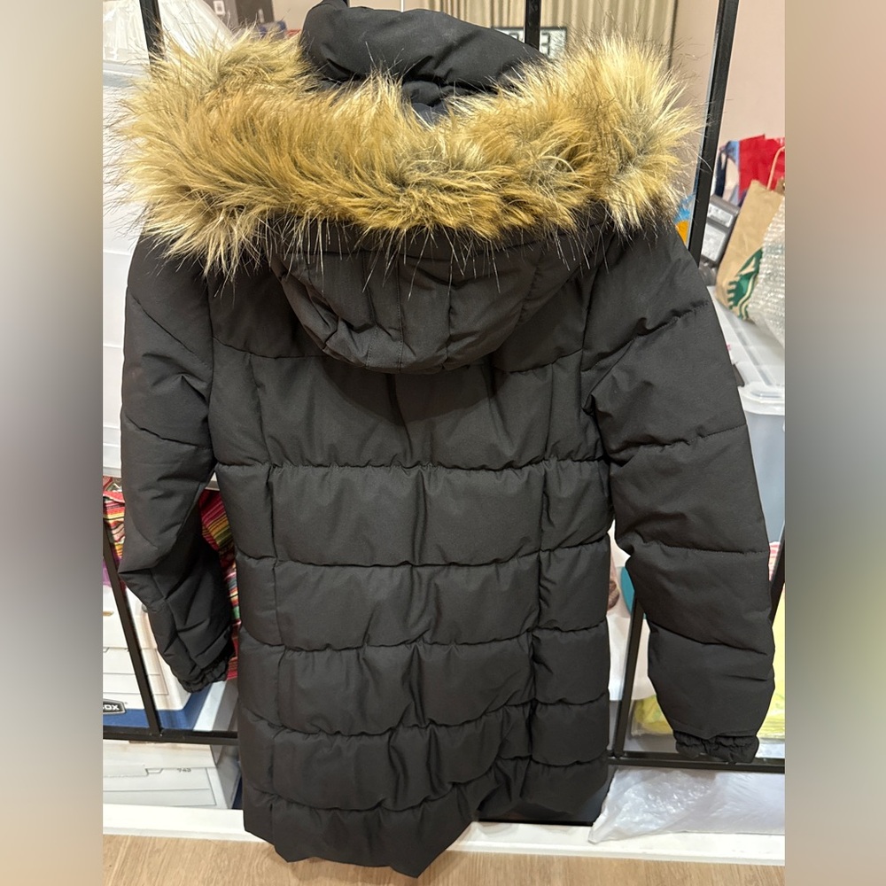 Helly Hansen Black Puffer Parka Jacket with Removable Fur Trim